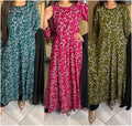 Yashma 3pc linen Frock with black Trouser and black dupata
