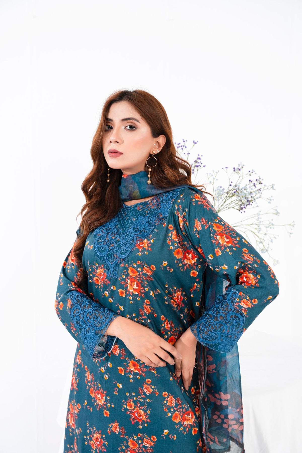 Maha Gul 3 Piece - Teal