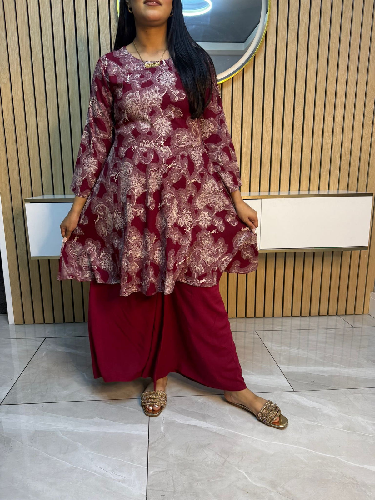 Hinan Umbrella Frock With Plazzo Trouser