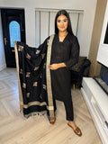Mariya 3pc Dhannak Suit With Kashmiri Shawl