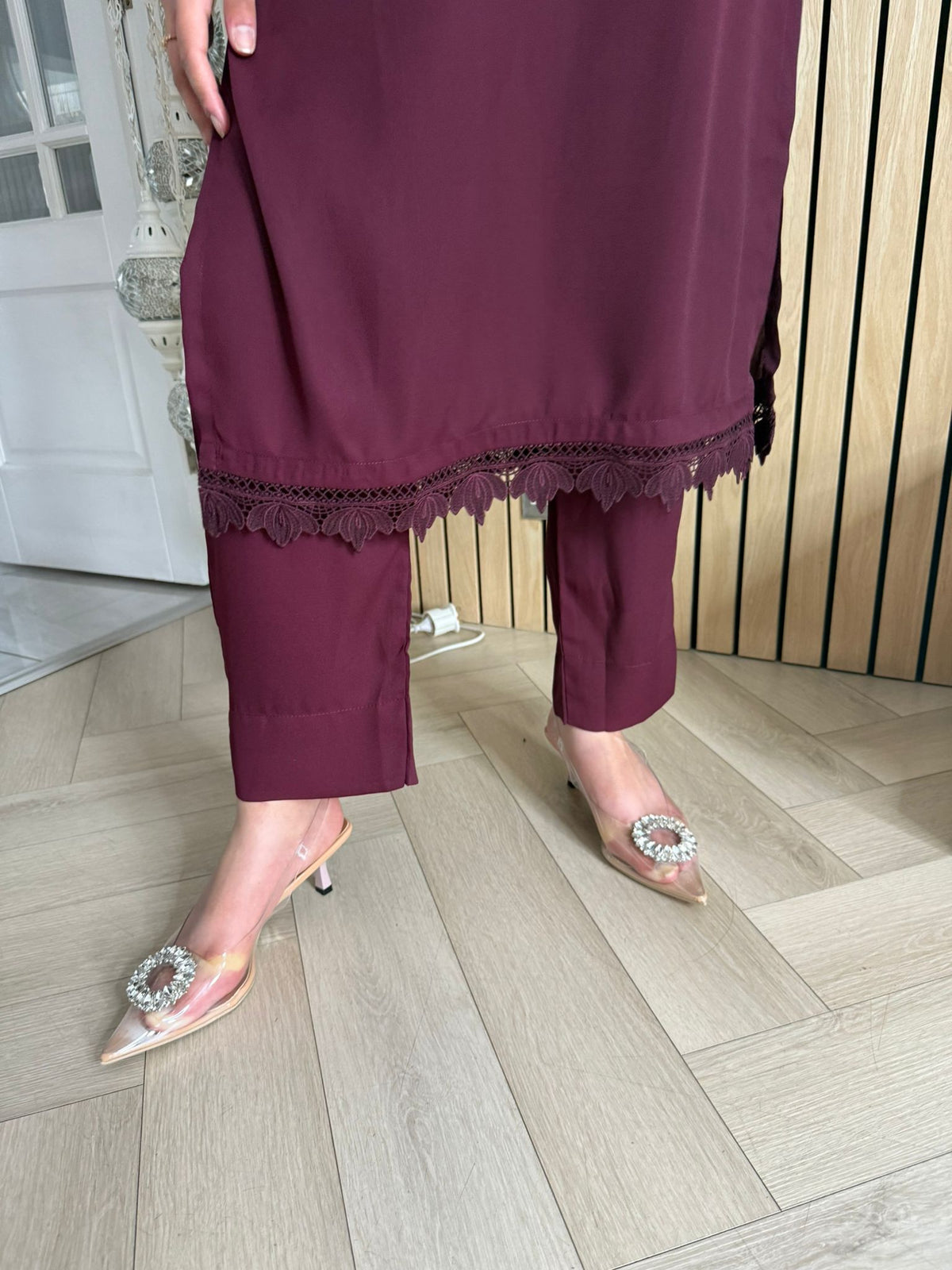 Aleena 2pc Georgette Cut Neckline Co-Ord