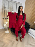 Leela M&D Shalwar- Red