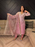 Kanwal Shimmer Suit  - Pink U2-F1