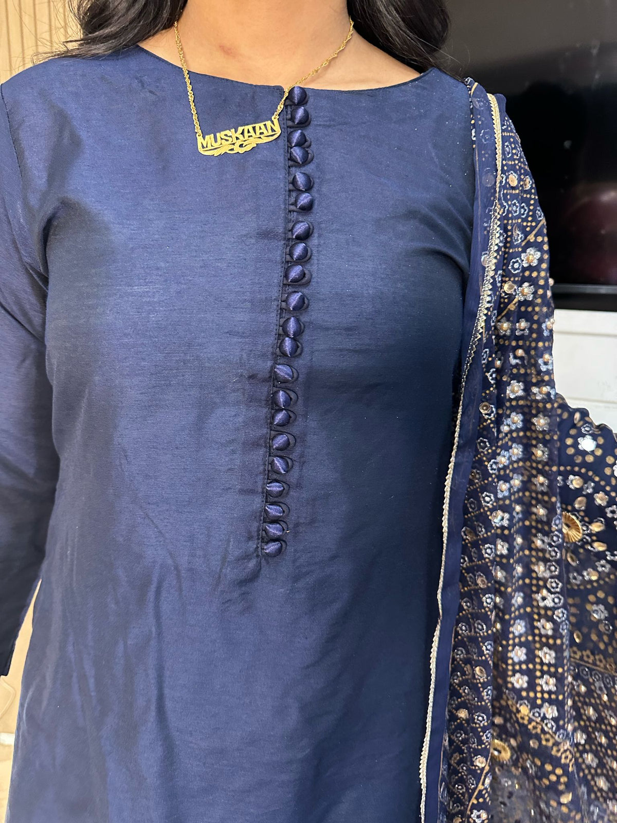 Sofia 3pc Farshi Shalwar With Fancy Dupatta
