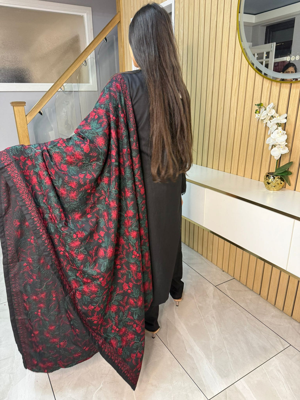 Noor Zahra 3pc Dhannak Suit With Embroidered Shawl