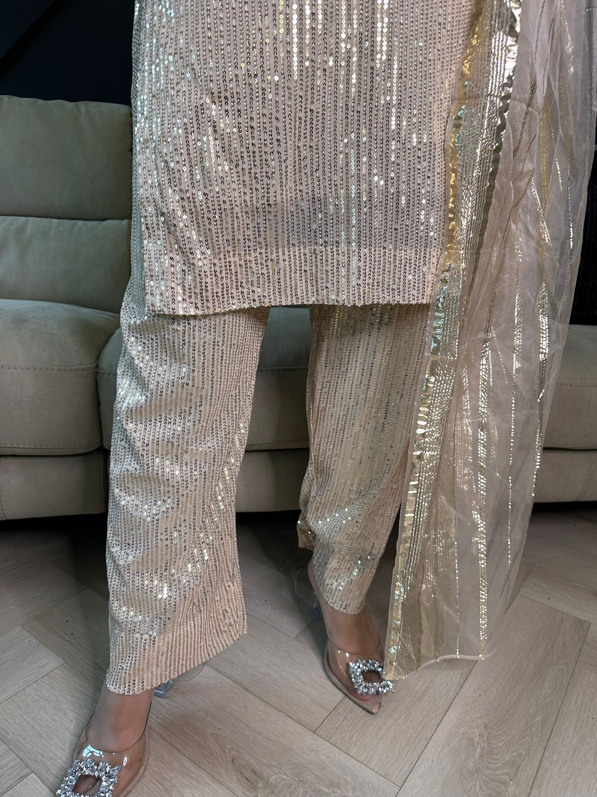 Kareena Sequin Suit  - Gold