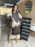 Nayab Kashmiri Dhanak by RANIYA - Beige/Black U4-A3