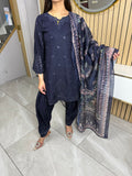 Suha 3pc linen suit With Shalwar