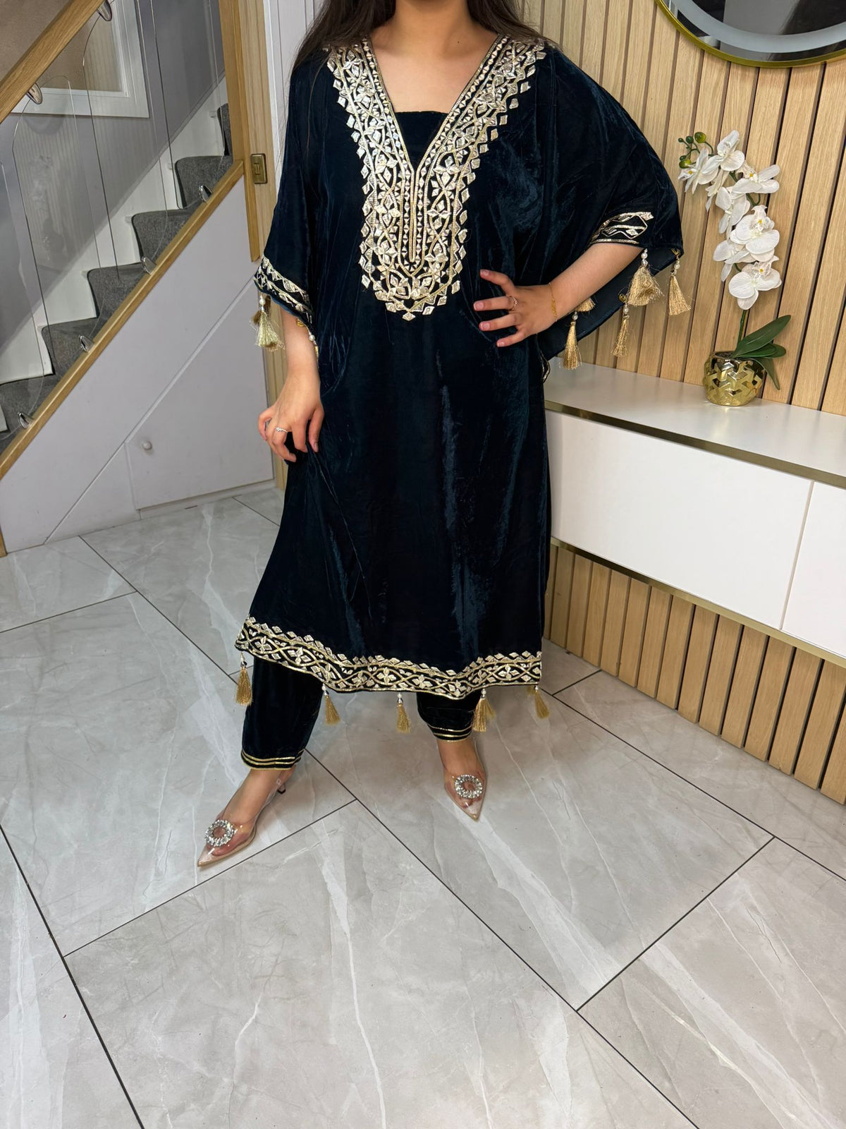 Gotta Velvet 2pc Kaftaan with Matching Trouser