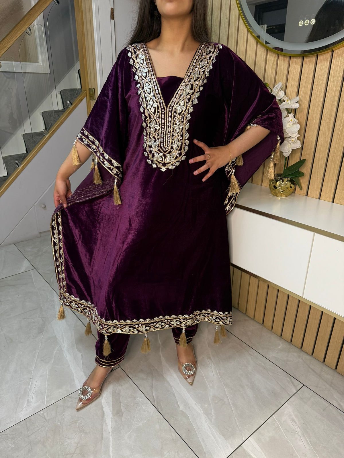 Gotta Velvet 2pc Kaftaan with Matching Trouser