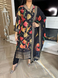Lara 3pc Indian Silk Suit with Printed Kameez And Dupatta U2-D4