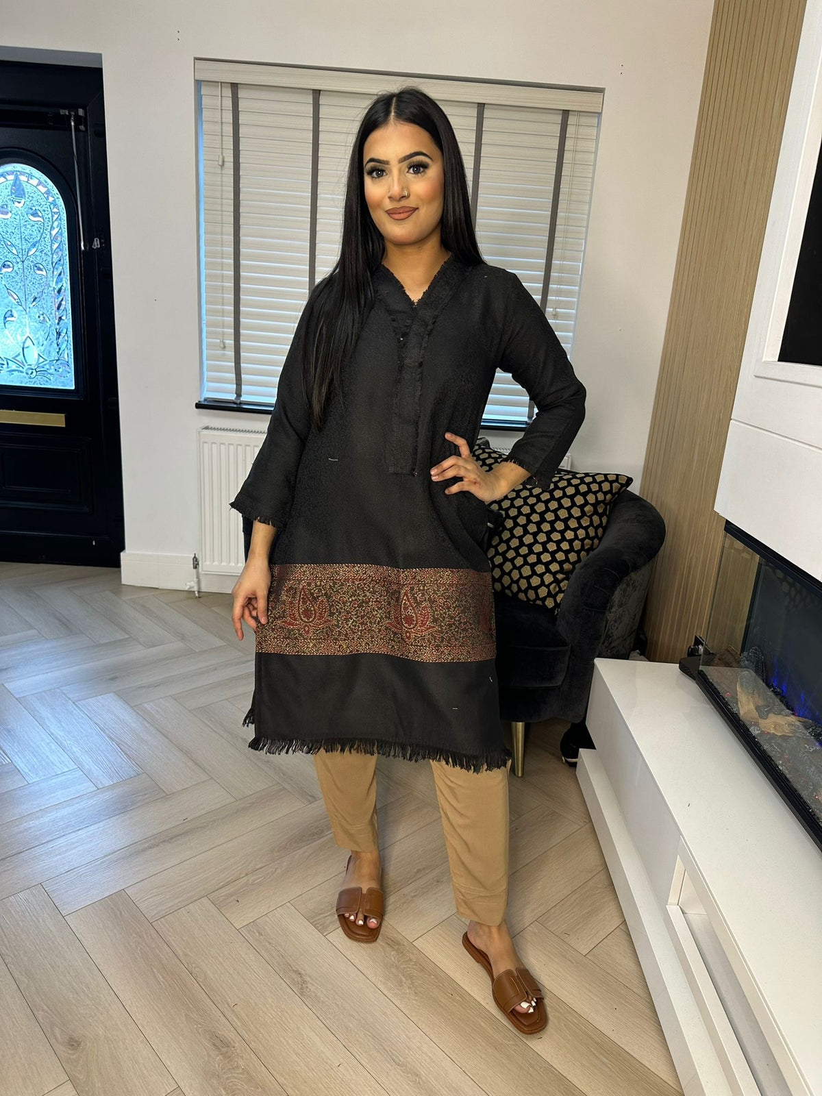 Pashmina Kurta - Black