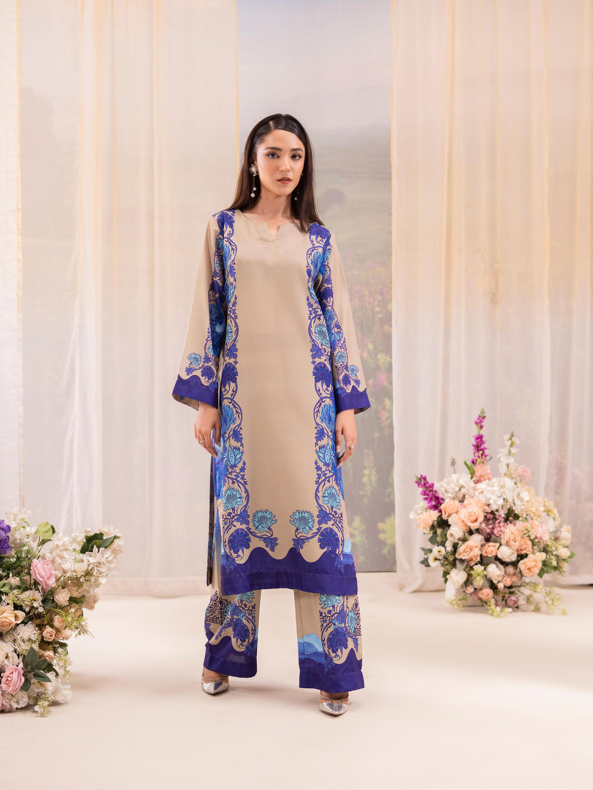 Rose Poly Lawn 2pc Co-Ord by Raniya.H