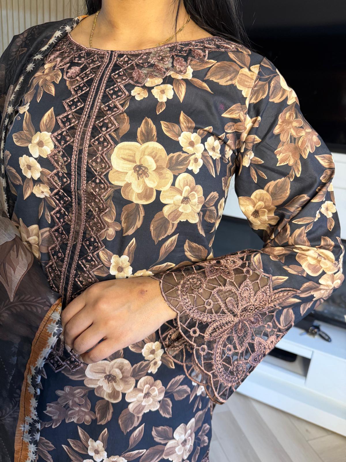Viral Sensation 3pc Lawn Farshi Suits By Raniya U4-B2