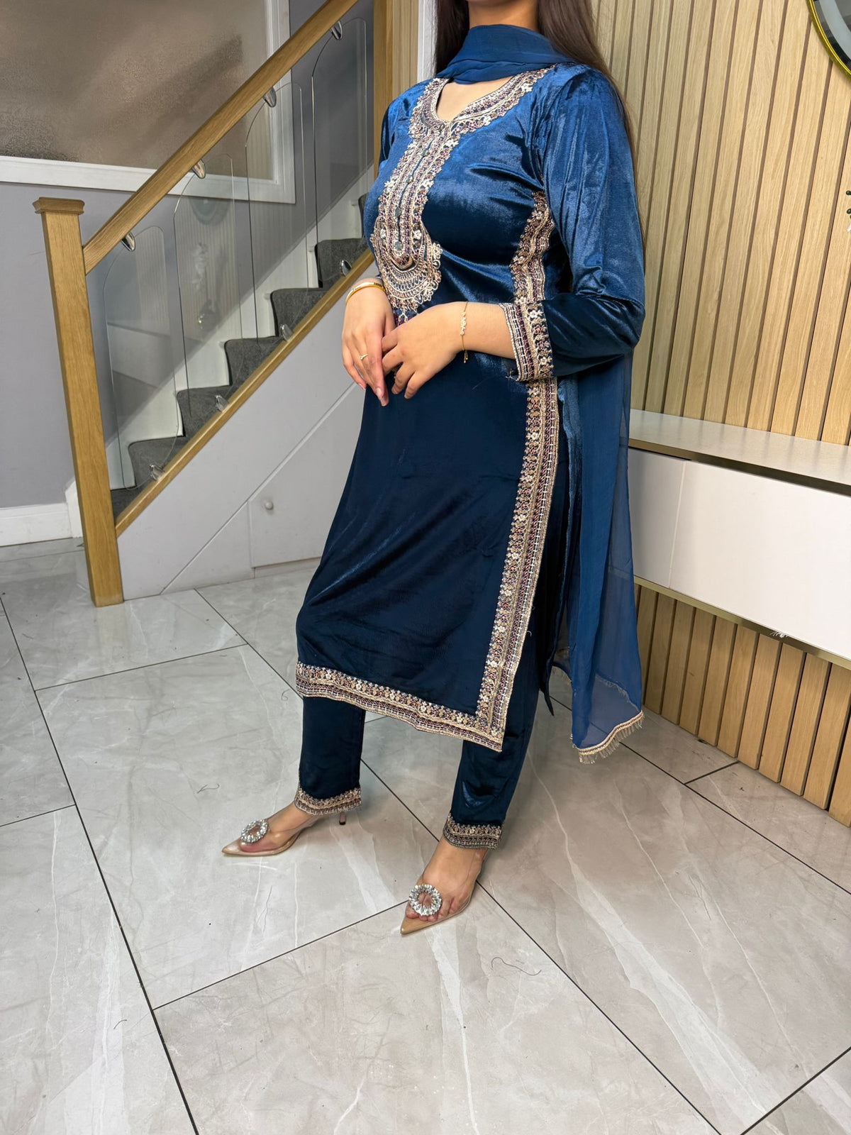 Saher Velvet 3pc Mother & Daughter Suits