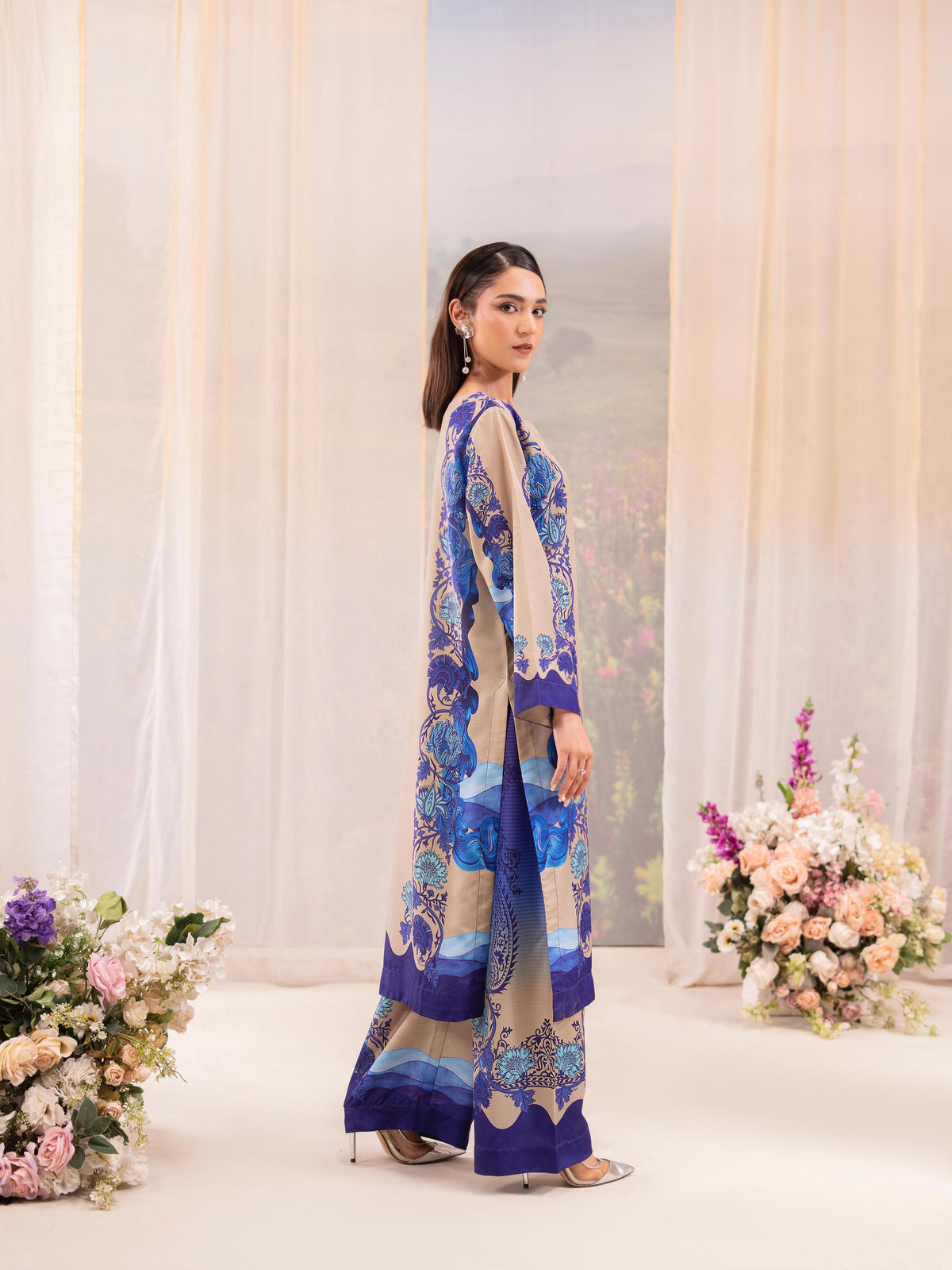 Rose Poly Lawn 2pc Co-Ord by Raniya.H