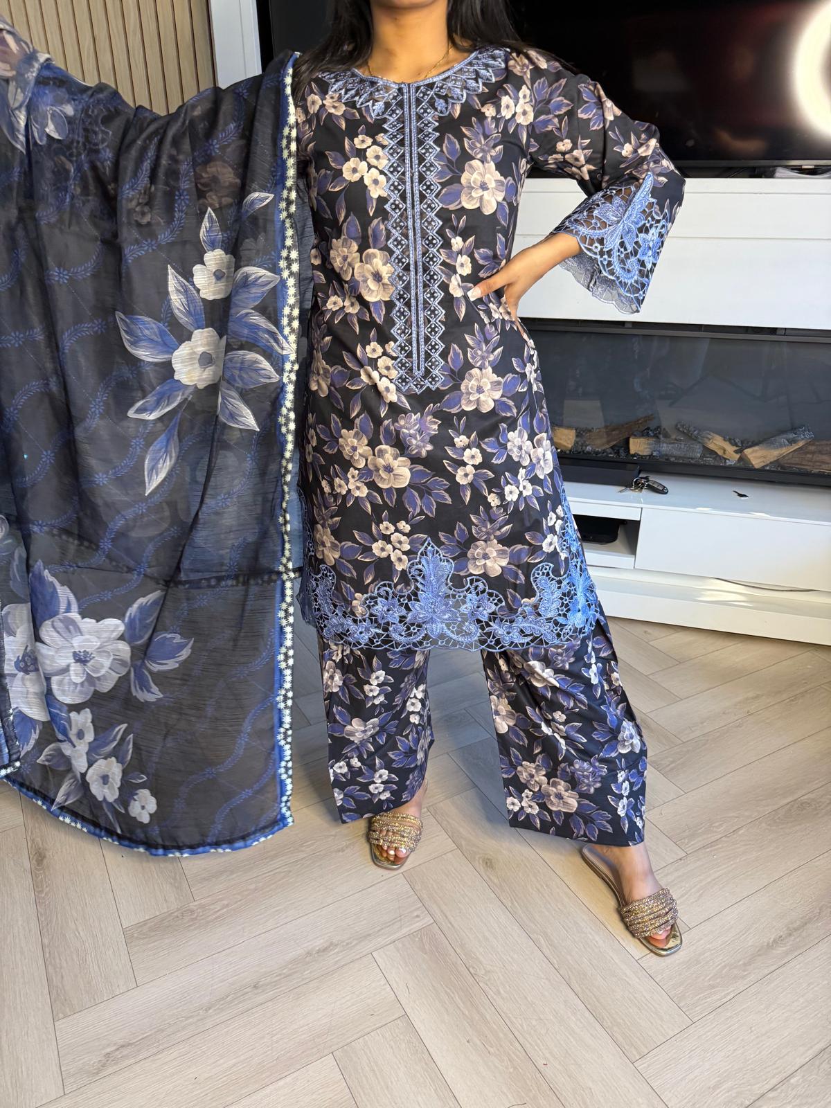 Viral Sensation 3pc Lawn Farshi Suits By Raniya U4-B2