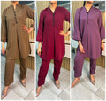 Hijjah 2pc Georgette Short Dress WithStraight Trouser
