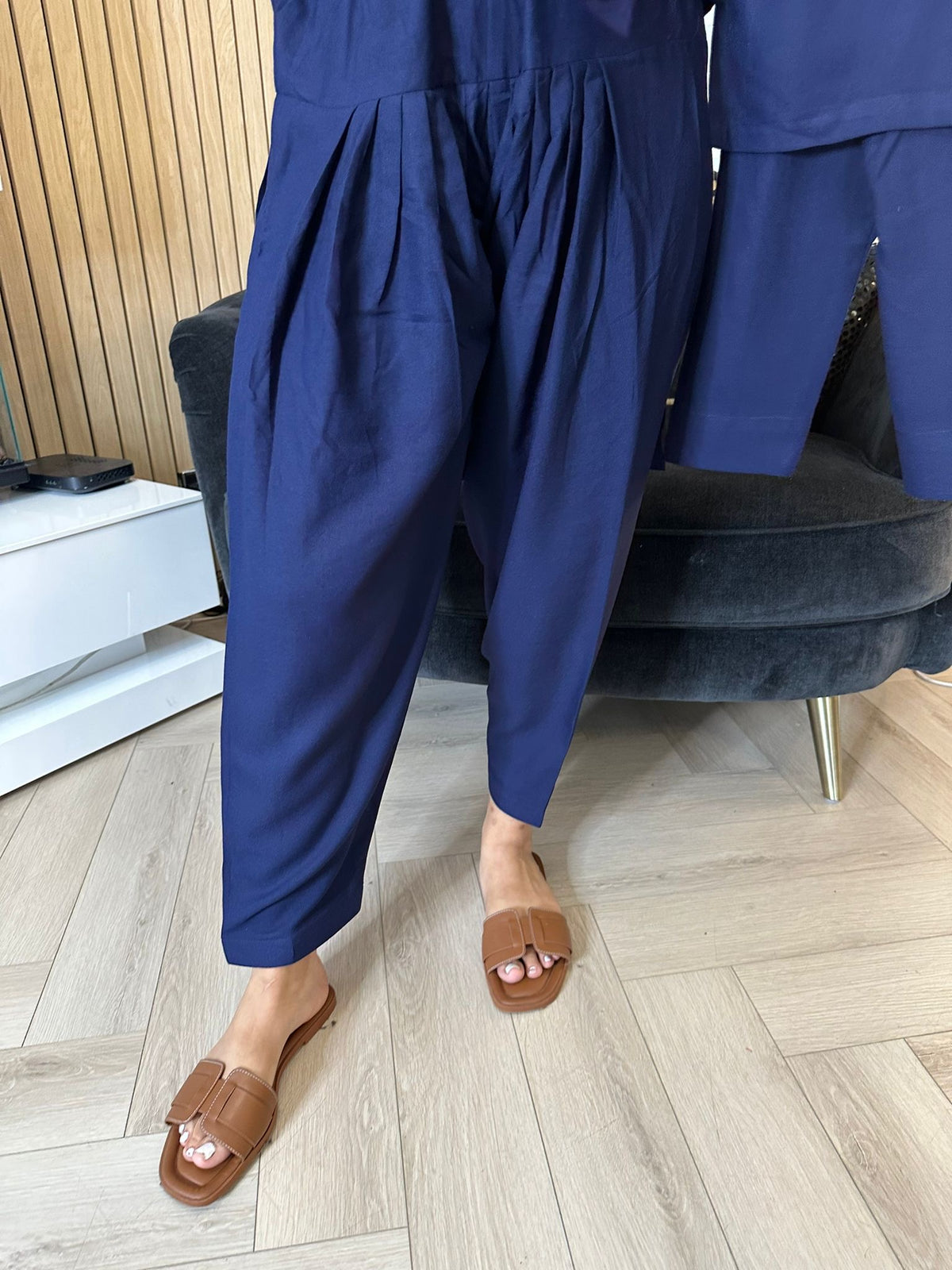 Leela M&D Shalwar-Navy