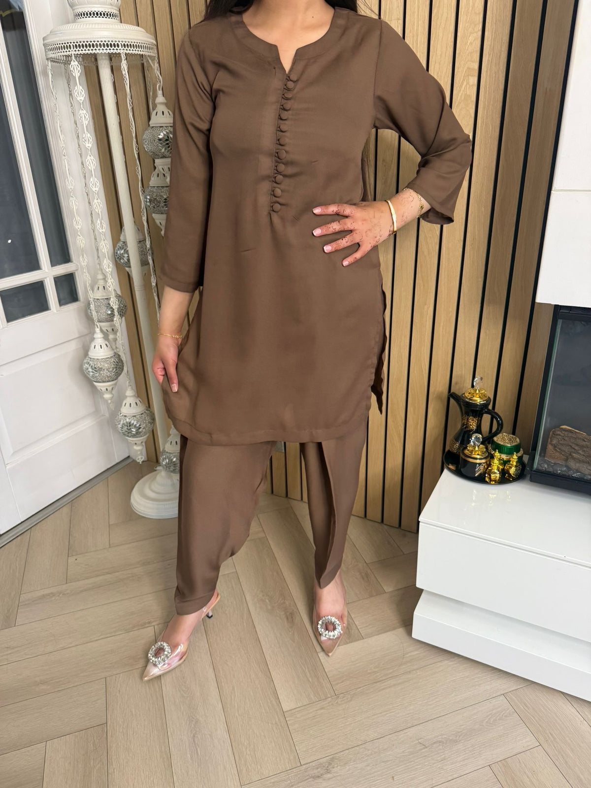 Nazeera 2pc Georgette Button Co-Ord U3-A4