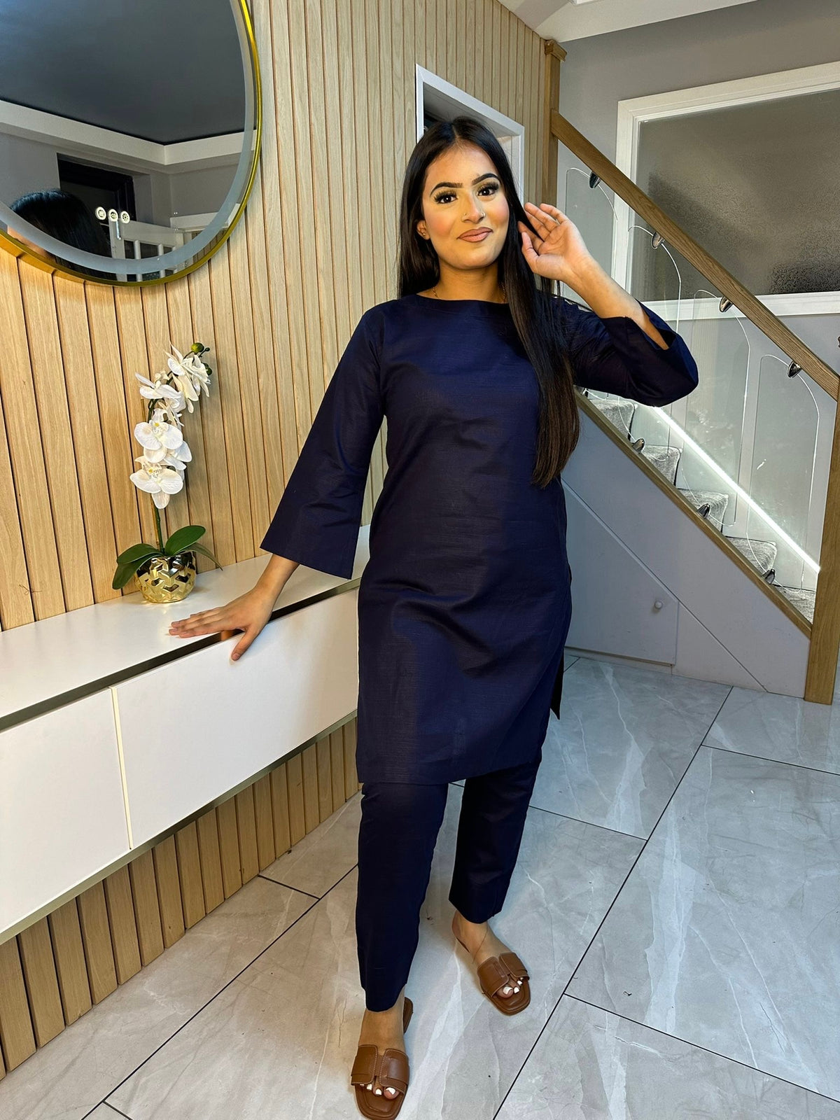 Zee Khaddar Co-ord - Navy