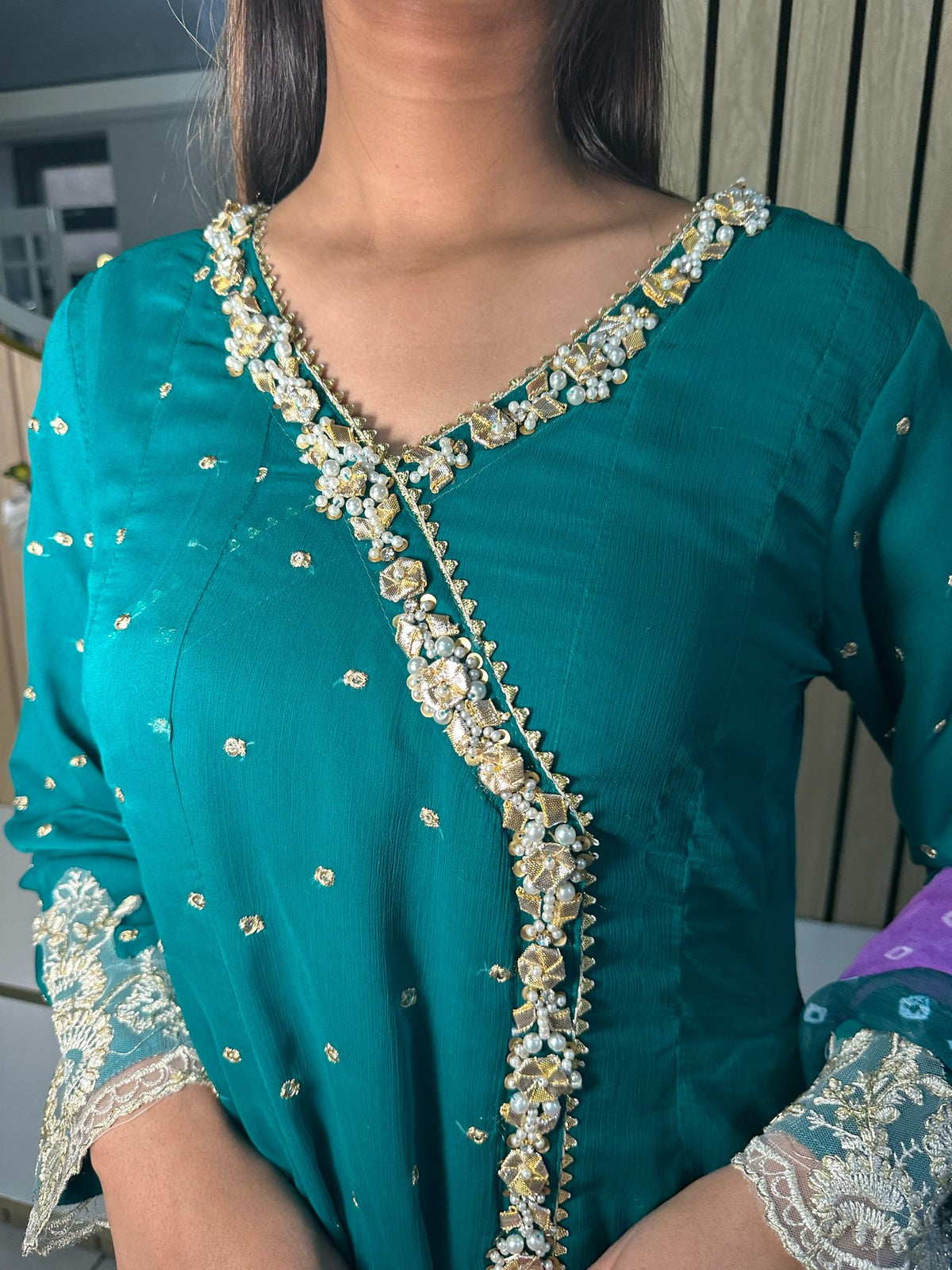 Angrakha 3pc Frock With Plazzo