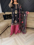 Ayzal 3pc Printed Lawn Suit With Plazzo