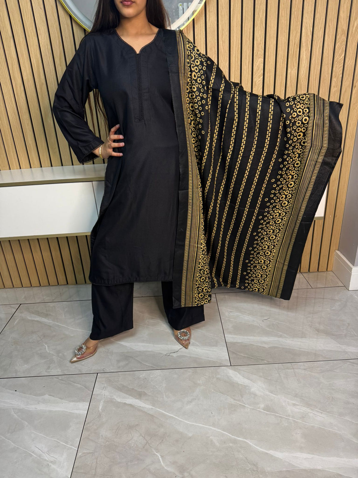 Haya 3pc Dhannak suit with Wool Shawl aww