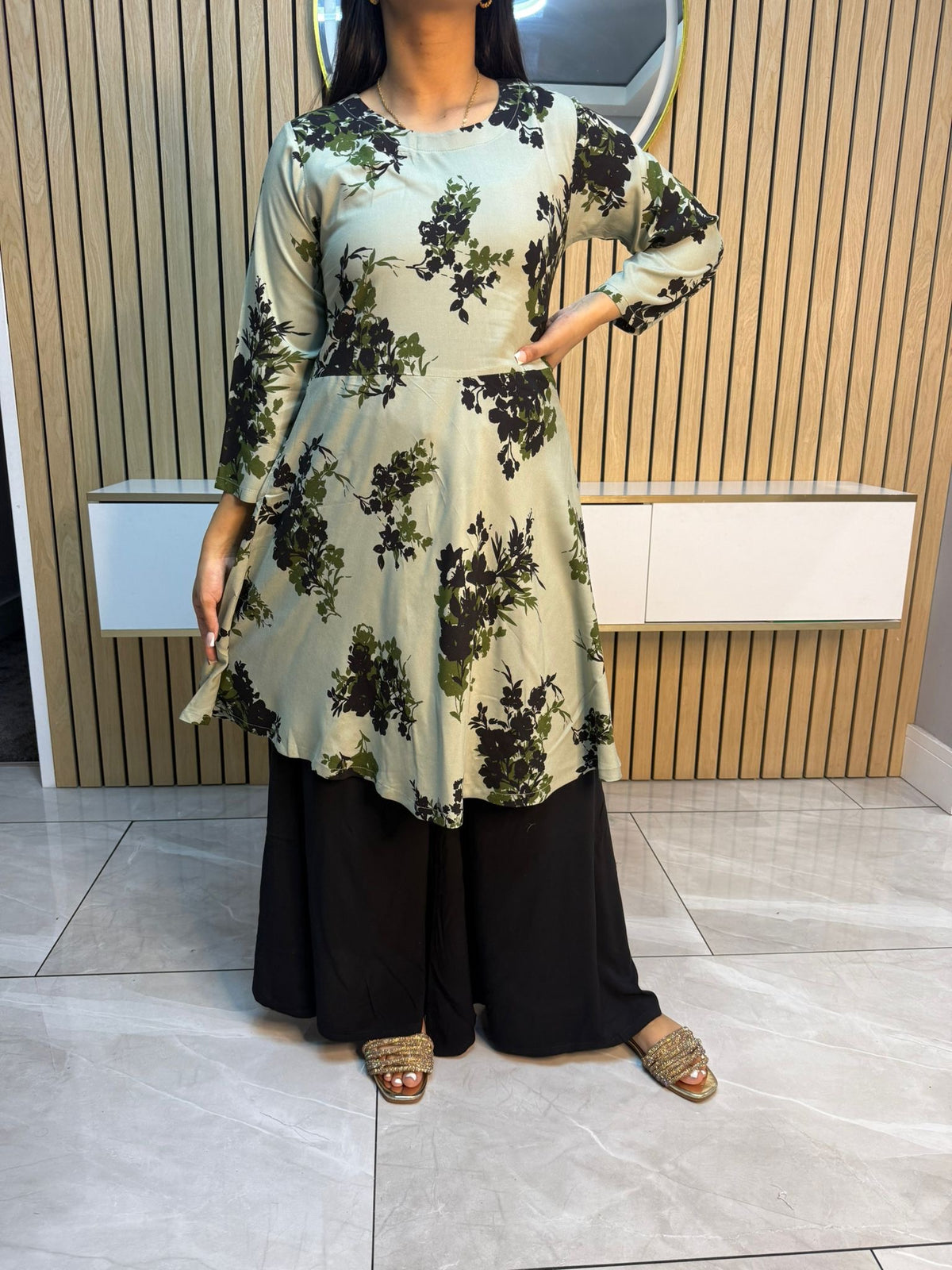 Hinan Umbrella Frock With Plazzo Trouser