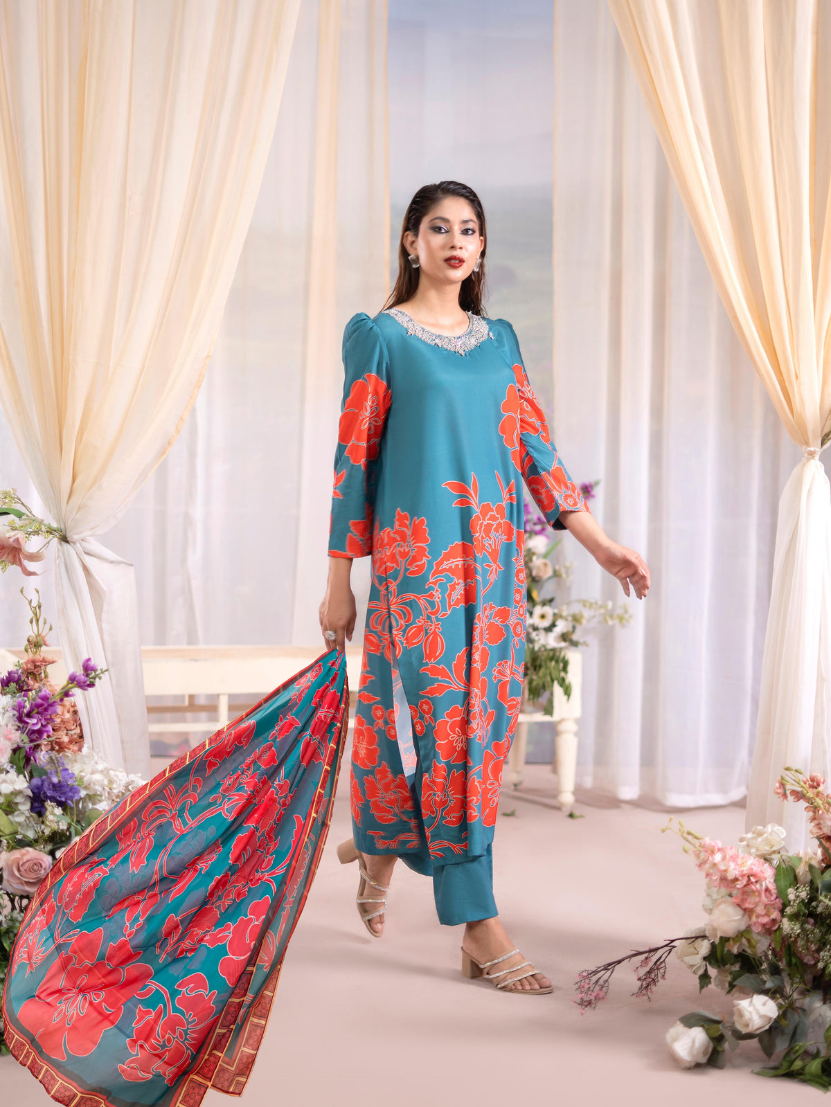 Neha 3pc Grip Silk Suits  By Raniya