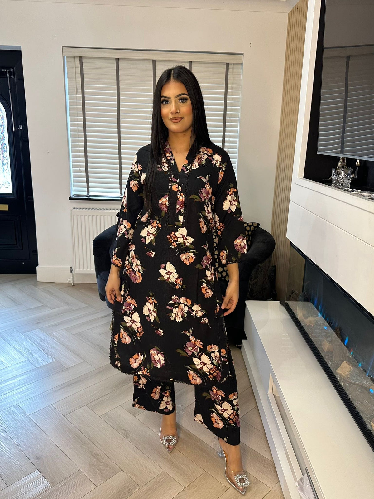 Zayna 2pc - Black Floral