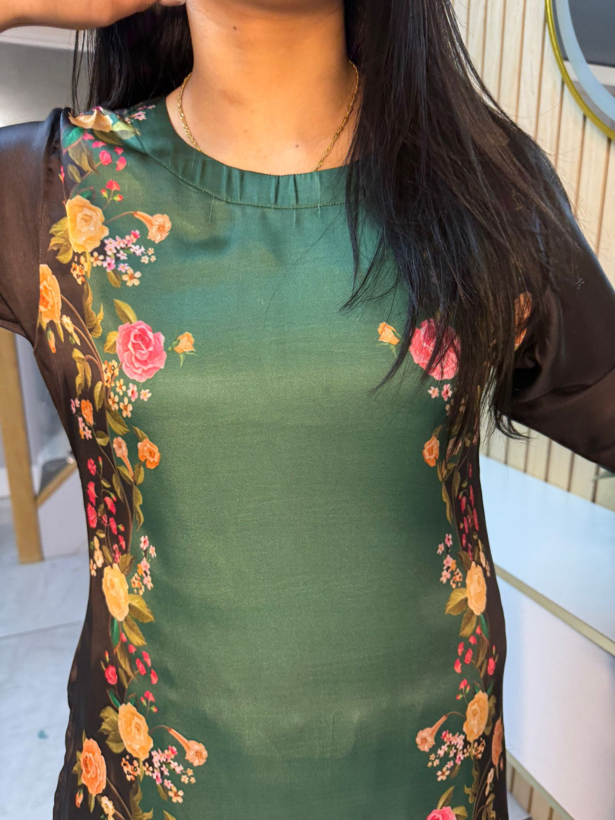 Shamila 2pc Silk Mother and Daughter Co-ord D1-F