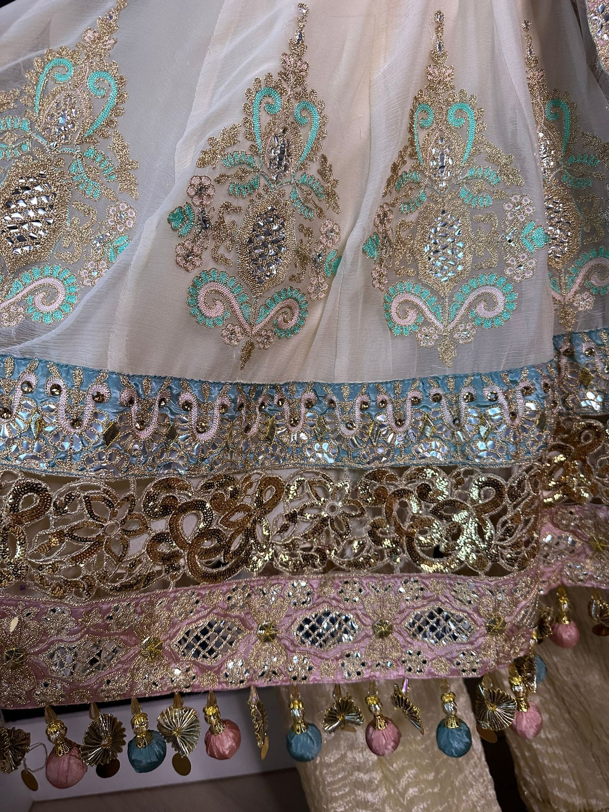 Karma-Cream and Pastel Sharara Style