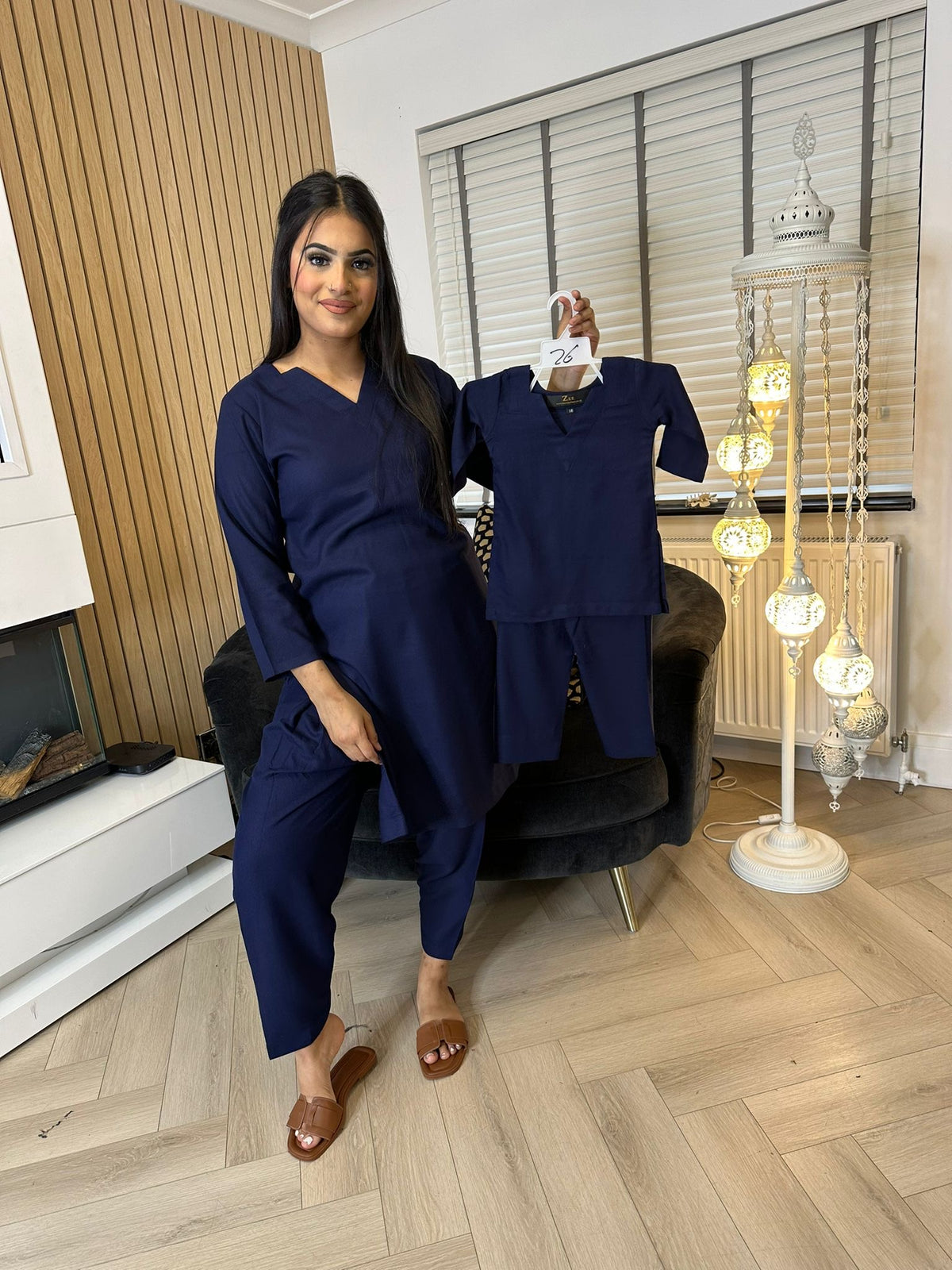 Leela M&D Shalwar-Navy