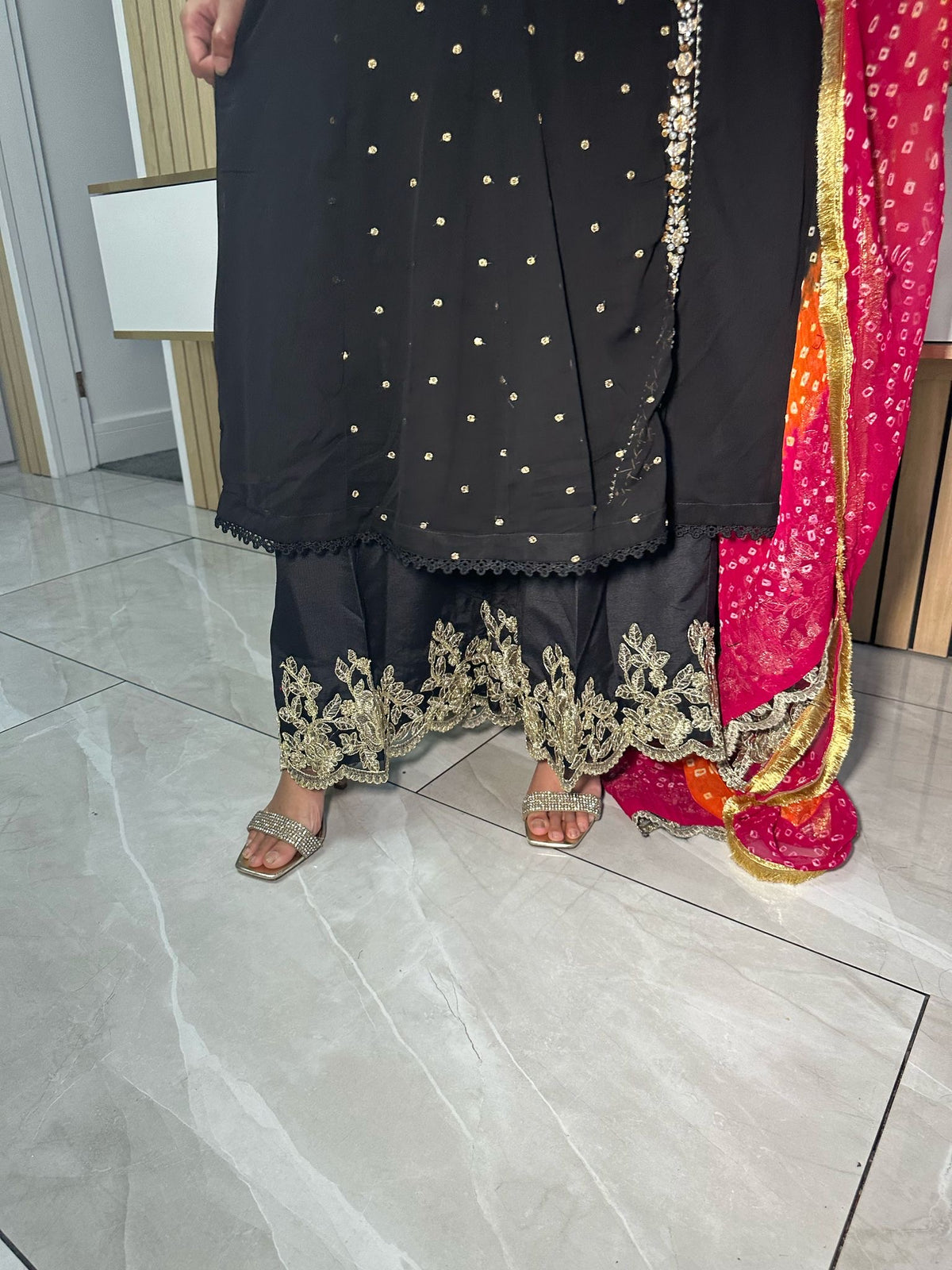 Angrakha 3pc Frock With Plazzo