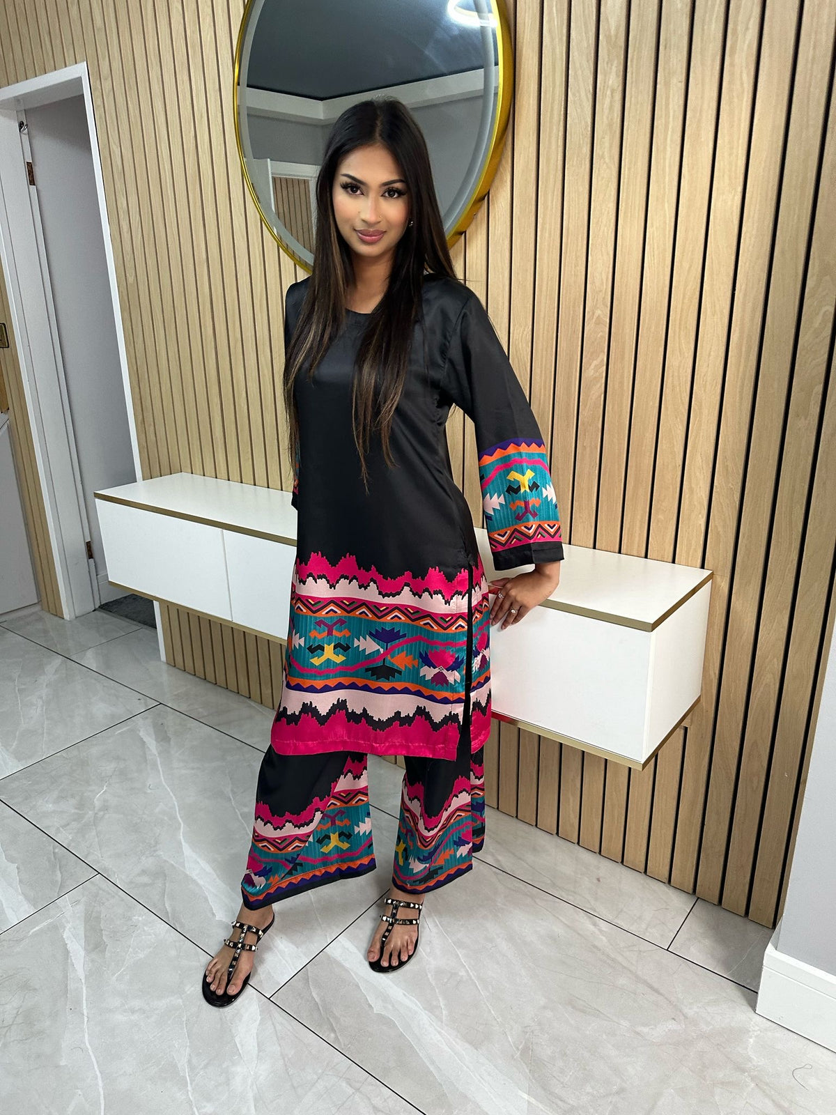 Fizza Printed 2pc Silk Co-Ord