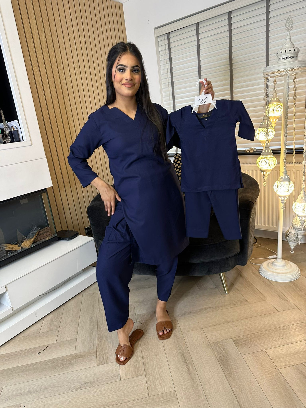 Leela M&D Shalwar-Navy