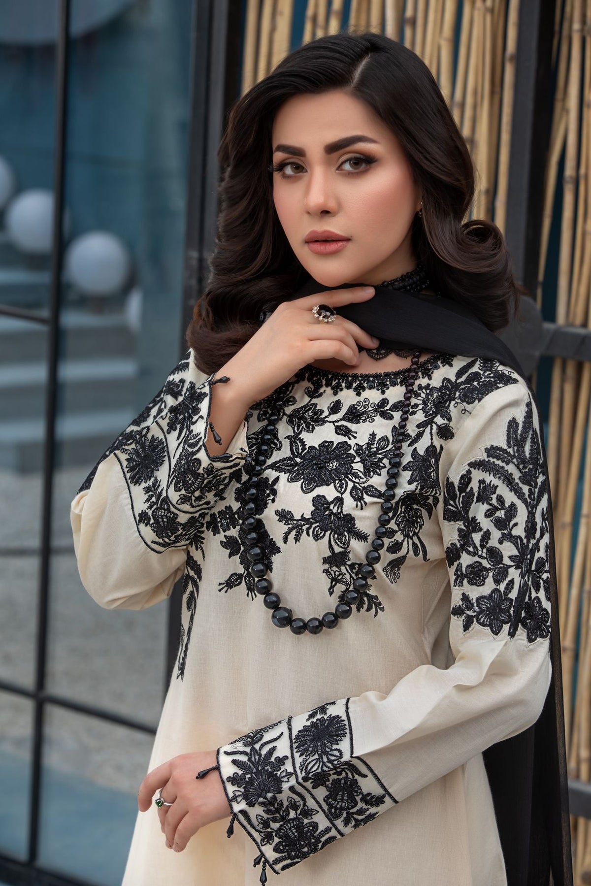 Heera’s Eid 2024 - Cream & Black