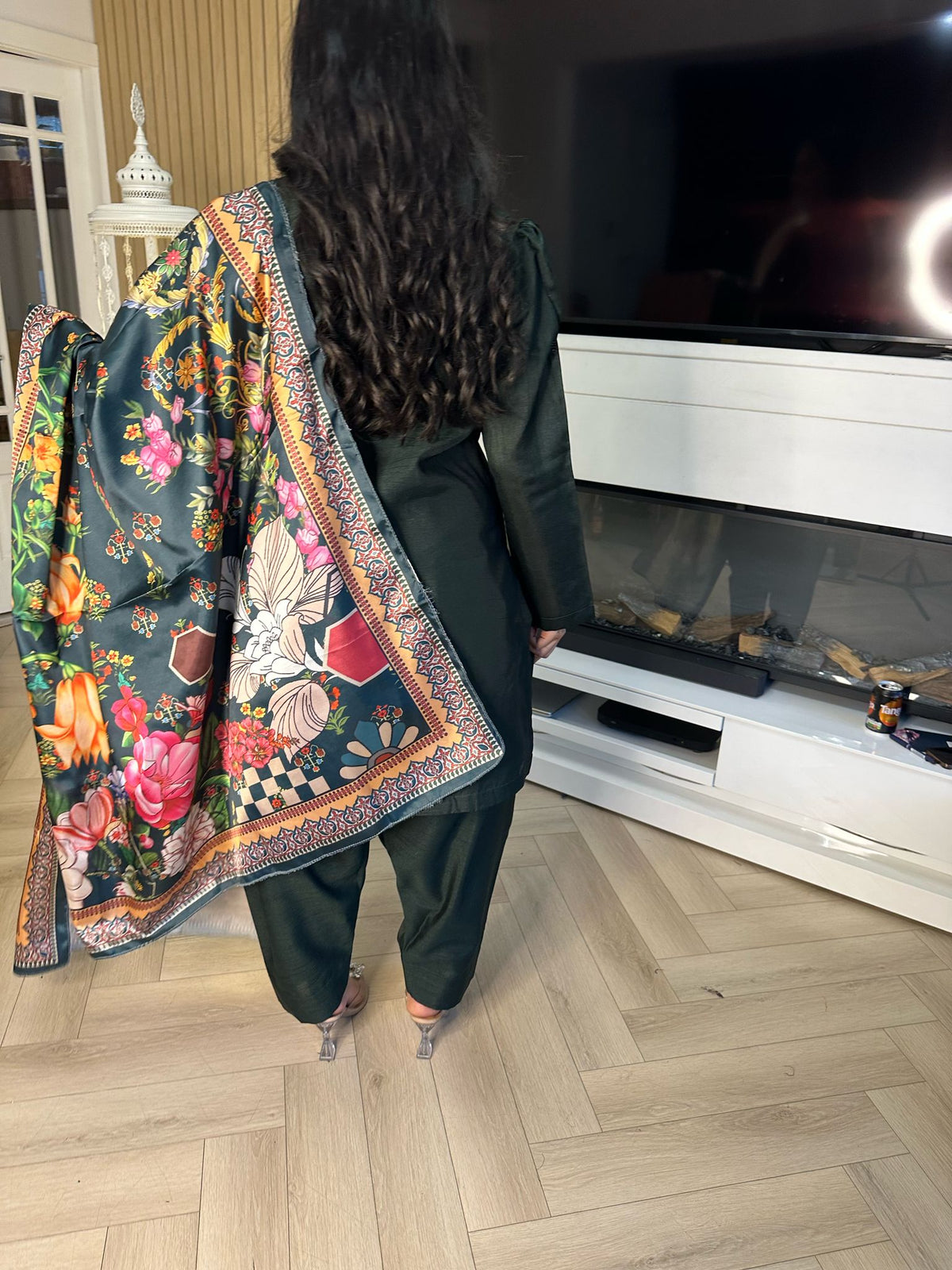 Sofia 3pc Farshi Shalwar With Fancy Dupatta