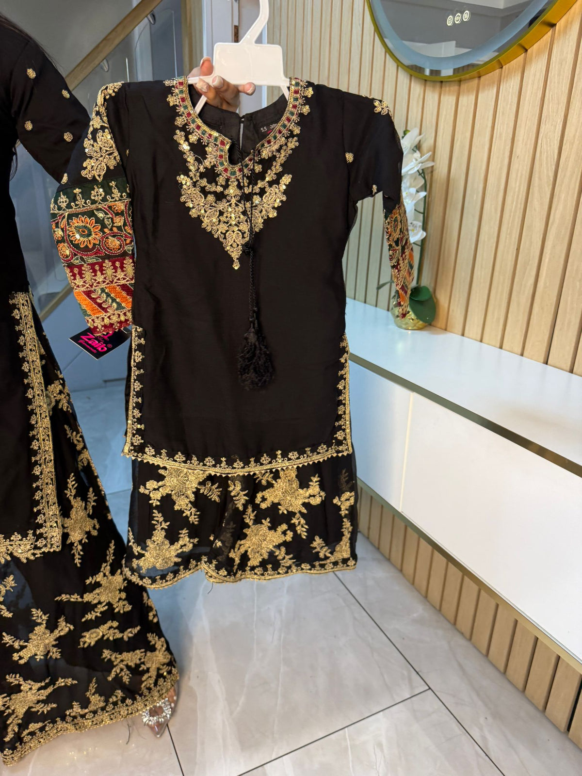 Nain Tara  3pc Mother & Daughter chiffon Suit With Plazzo