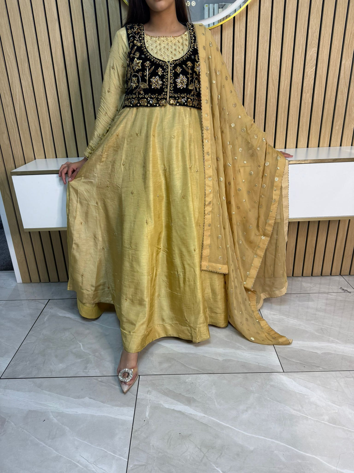 Rehma Luxury 3pc Silk Suits with Embroidered Velvet Koti