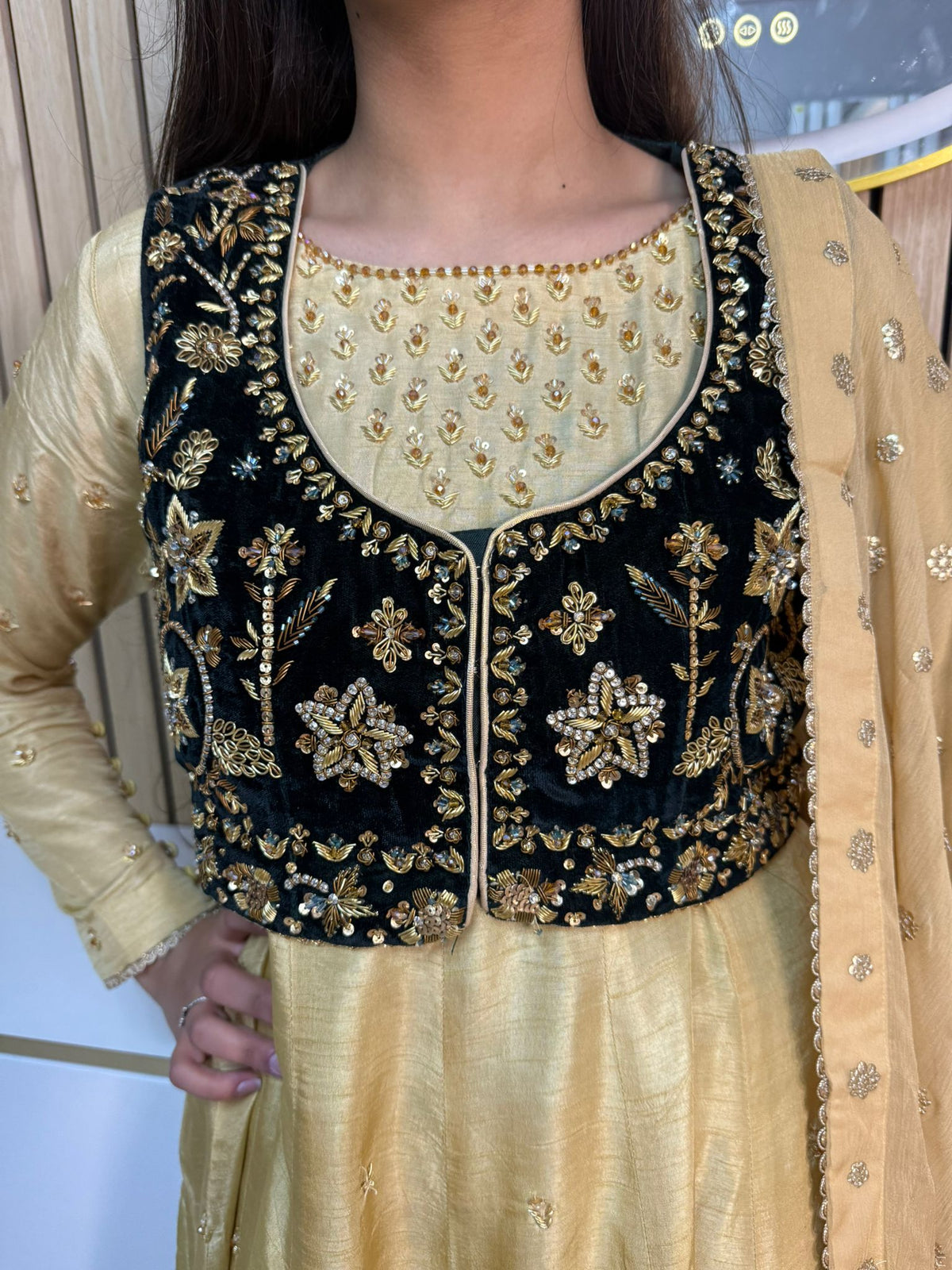 Rehma Luxury 3pc Silk Suits with Embroidered Velvet Koti