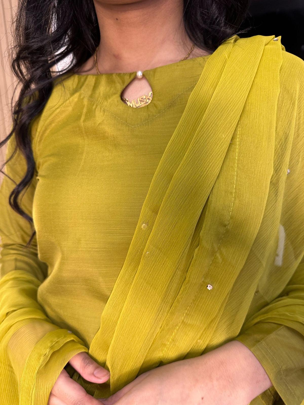 Keisha 3pc Plain Silk Farshi Shalwar