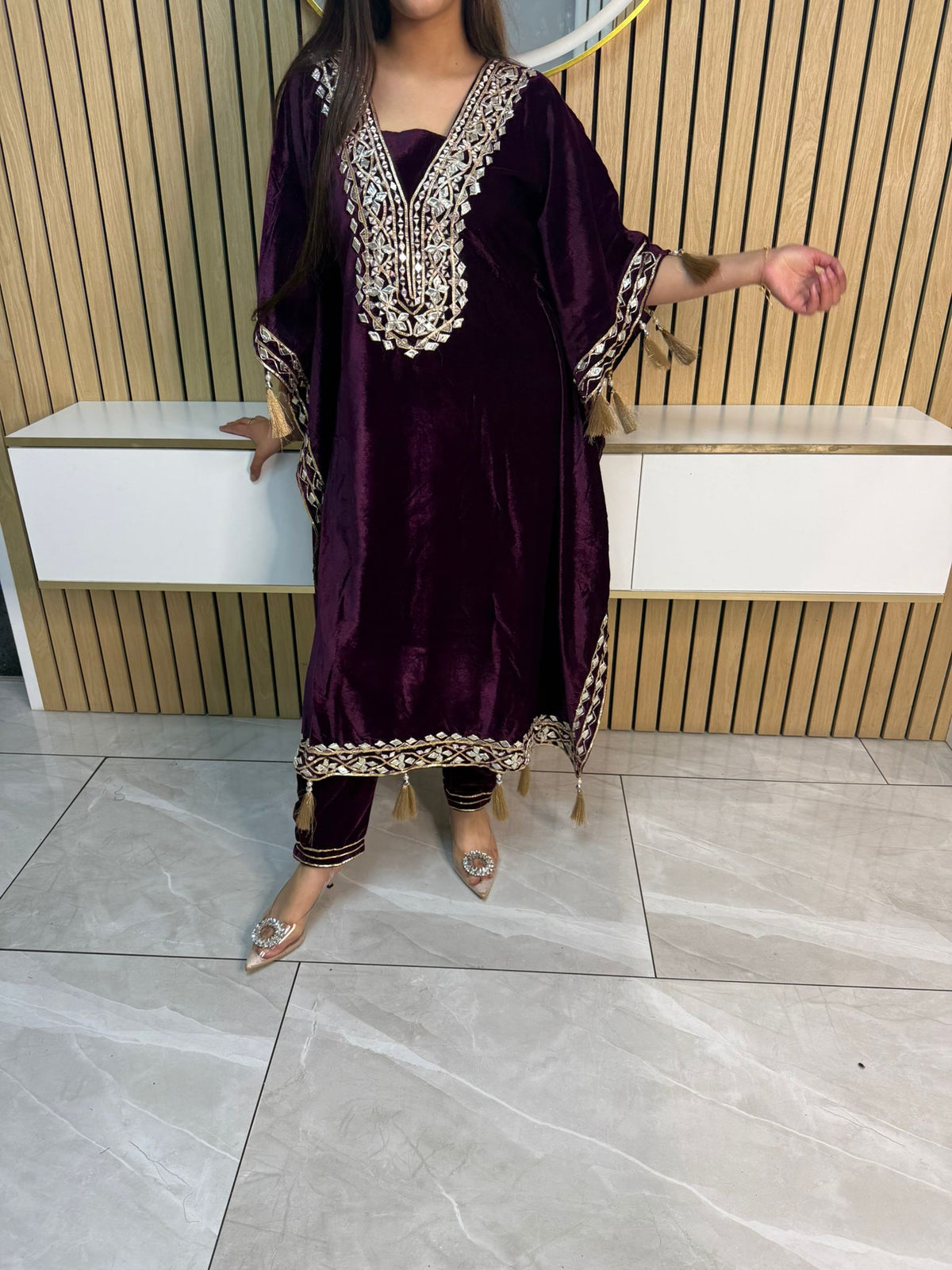 Gotta Velvet 2pc Kaftaan with Matching Trouser