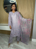 Sakeena 3pc Linen Suit With Printed Dupatta