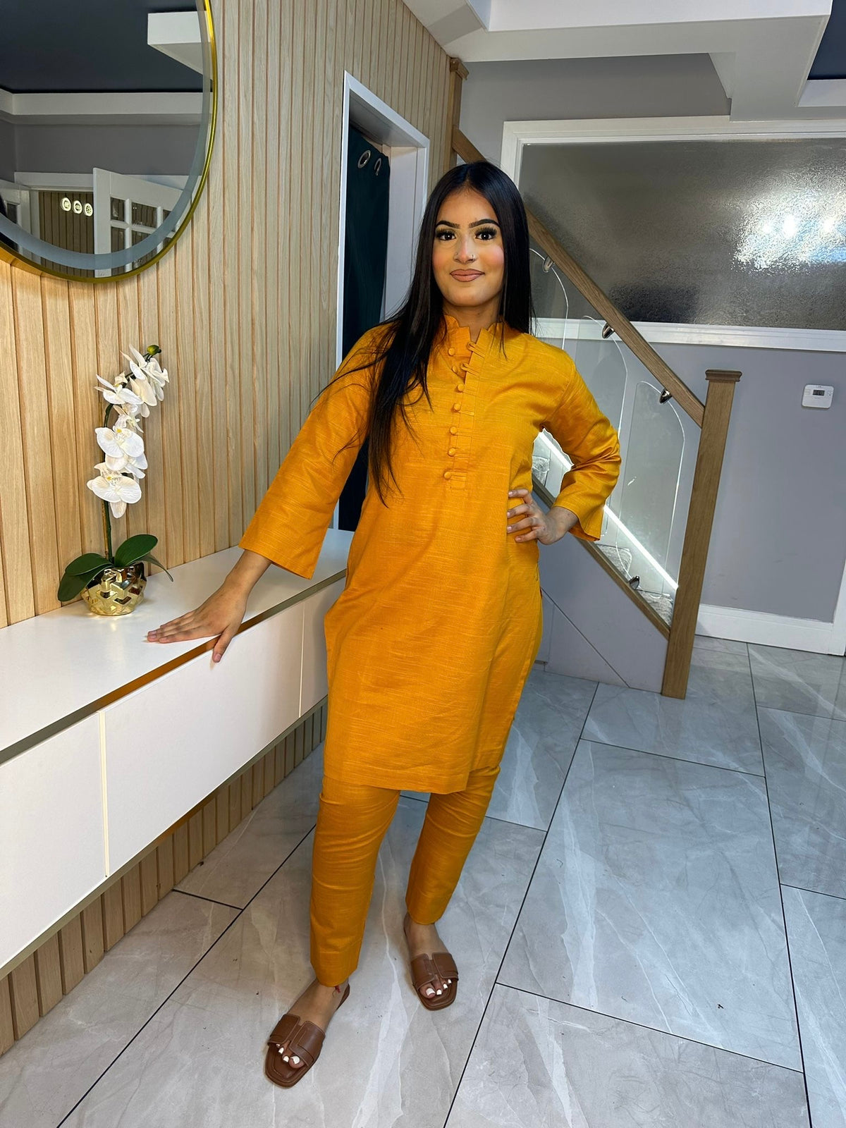 Tamina Khaddar Co-ord - Mustard