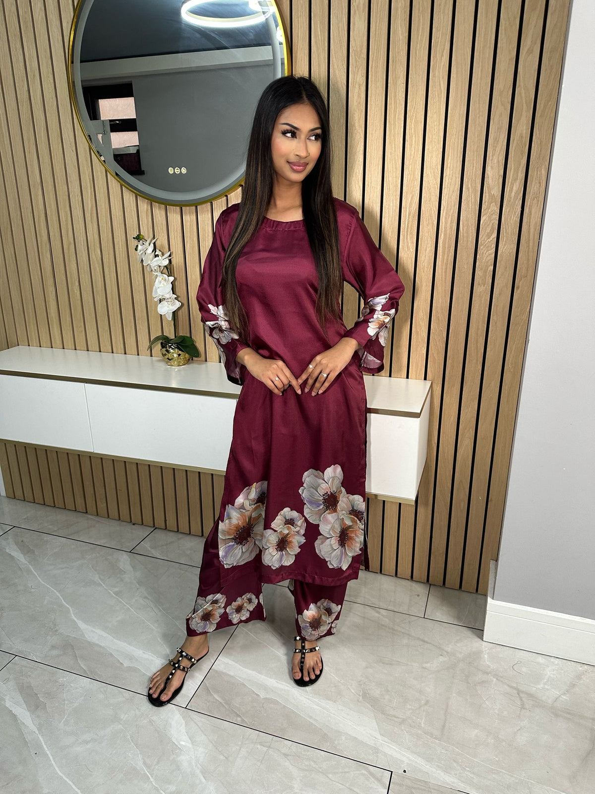 Fizza Printed 2pc Silk Co-Ord