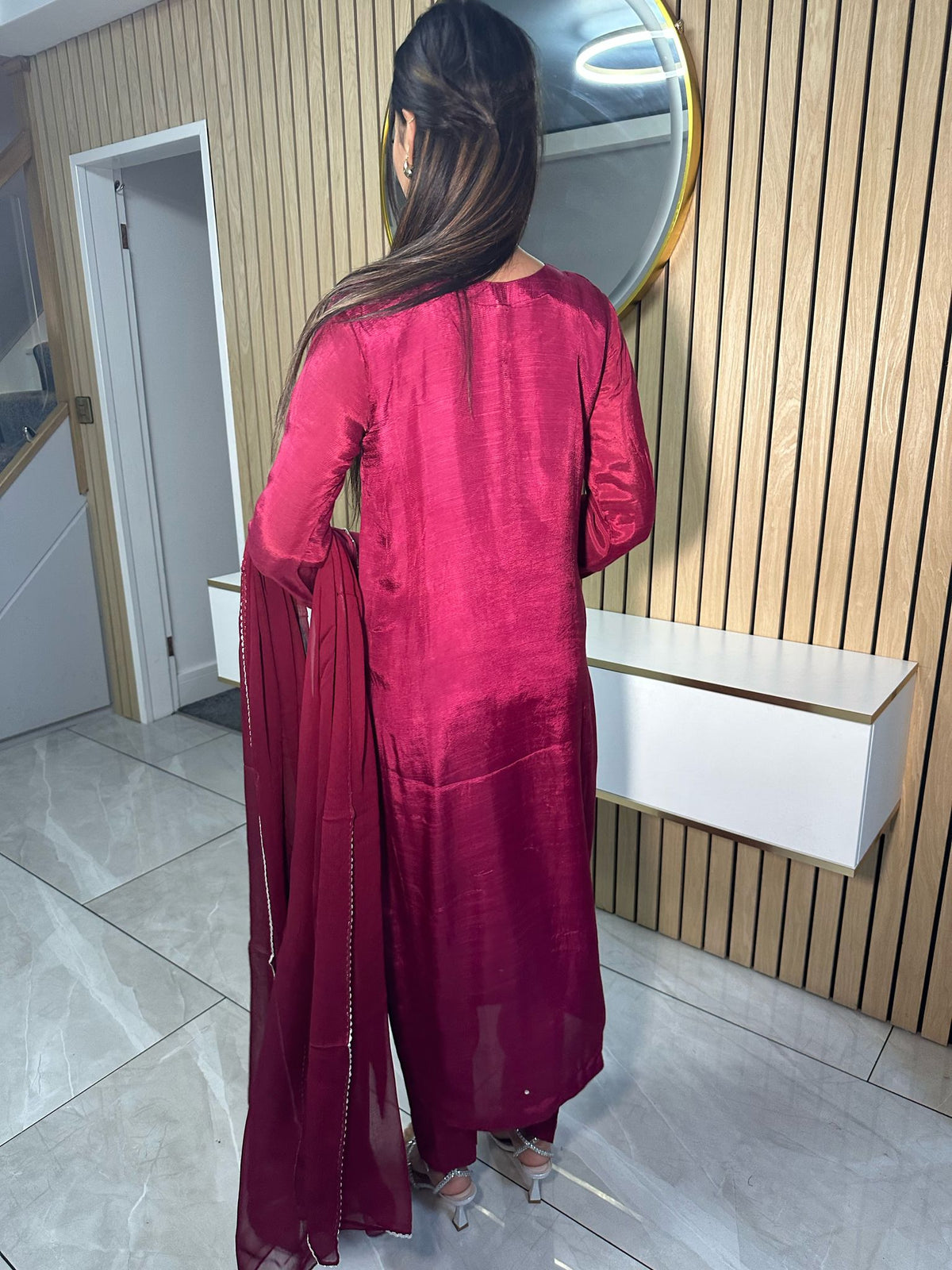 Samera 3pc Silk Suit With Chiffon Dupatta