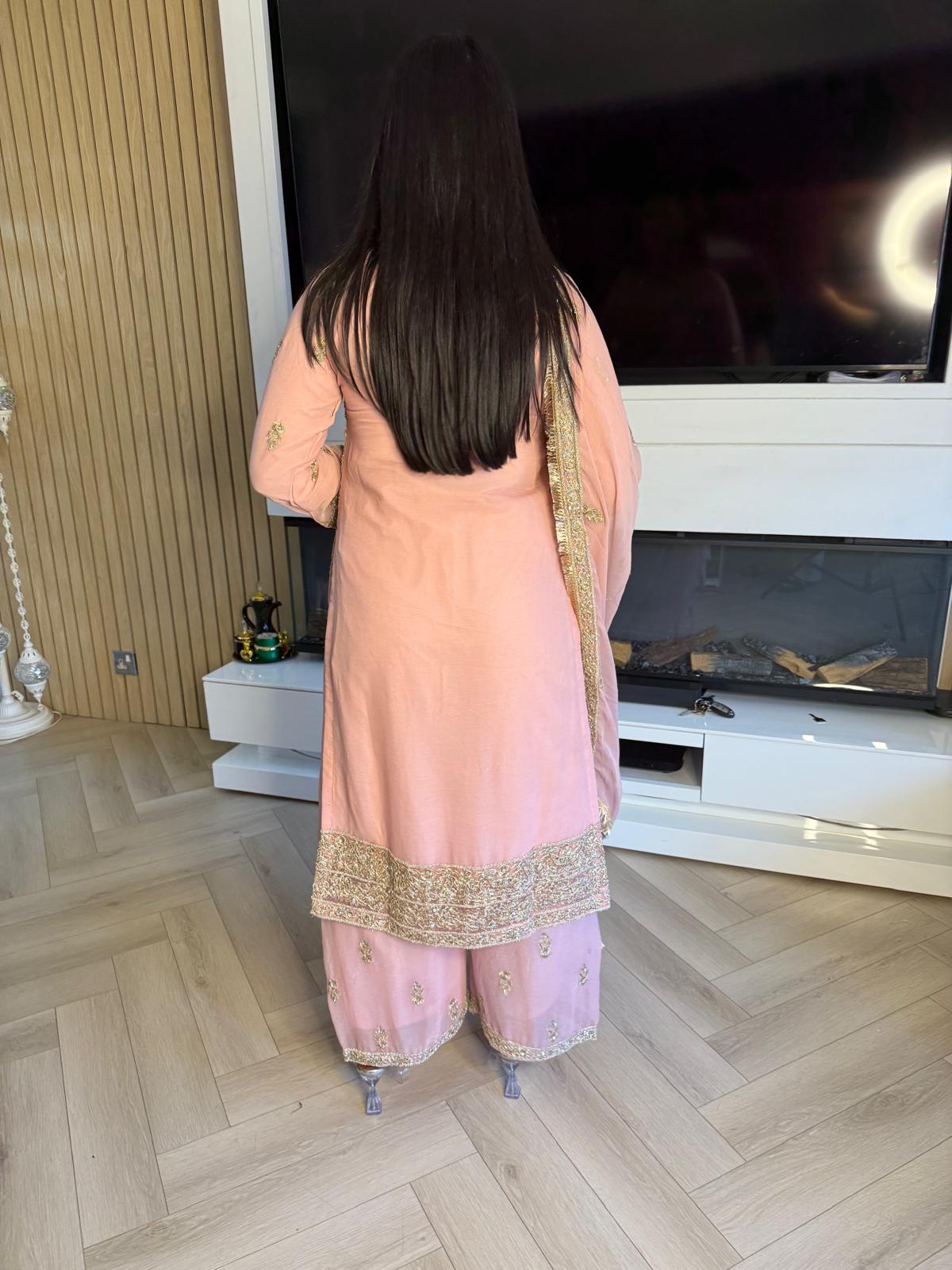 Manisba 3pc Mother & Daughter chiffon Suit With Plazzo