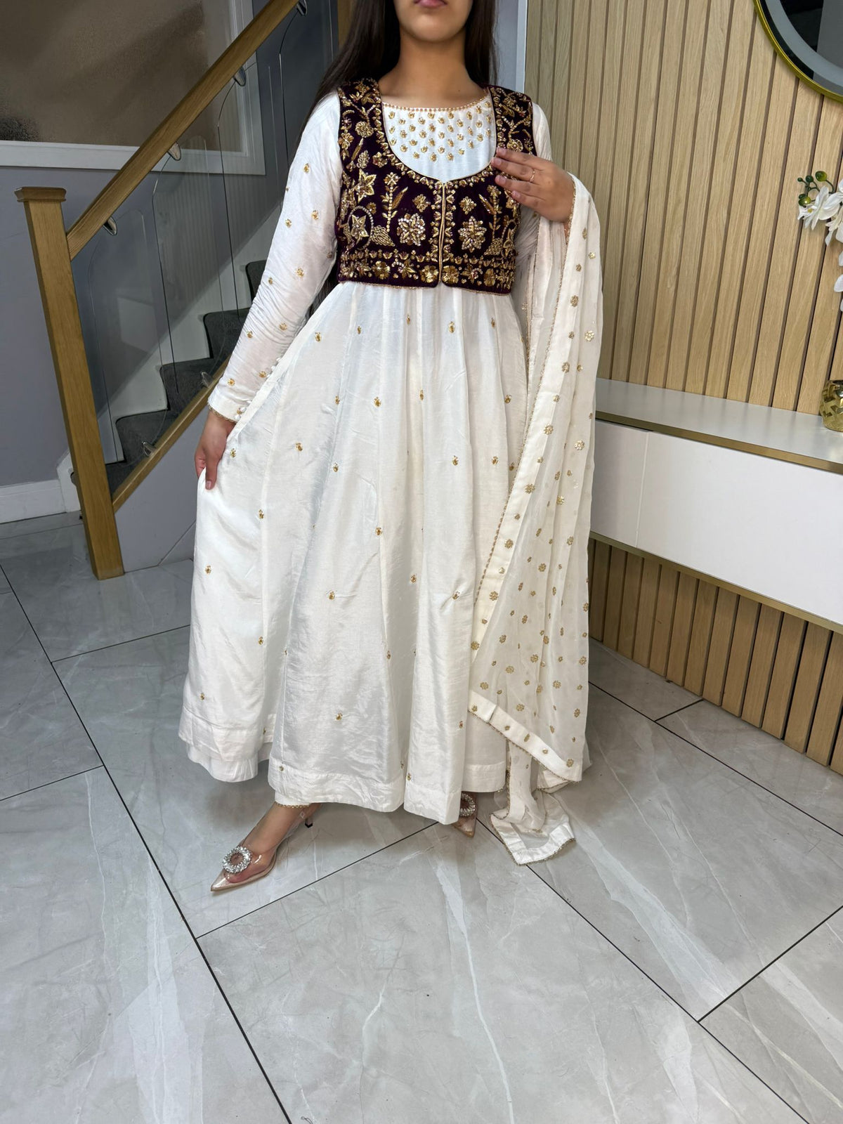 Rehma Luxury 3pc Silk Suits with Embroidered Velvet Koti